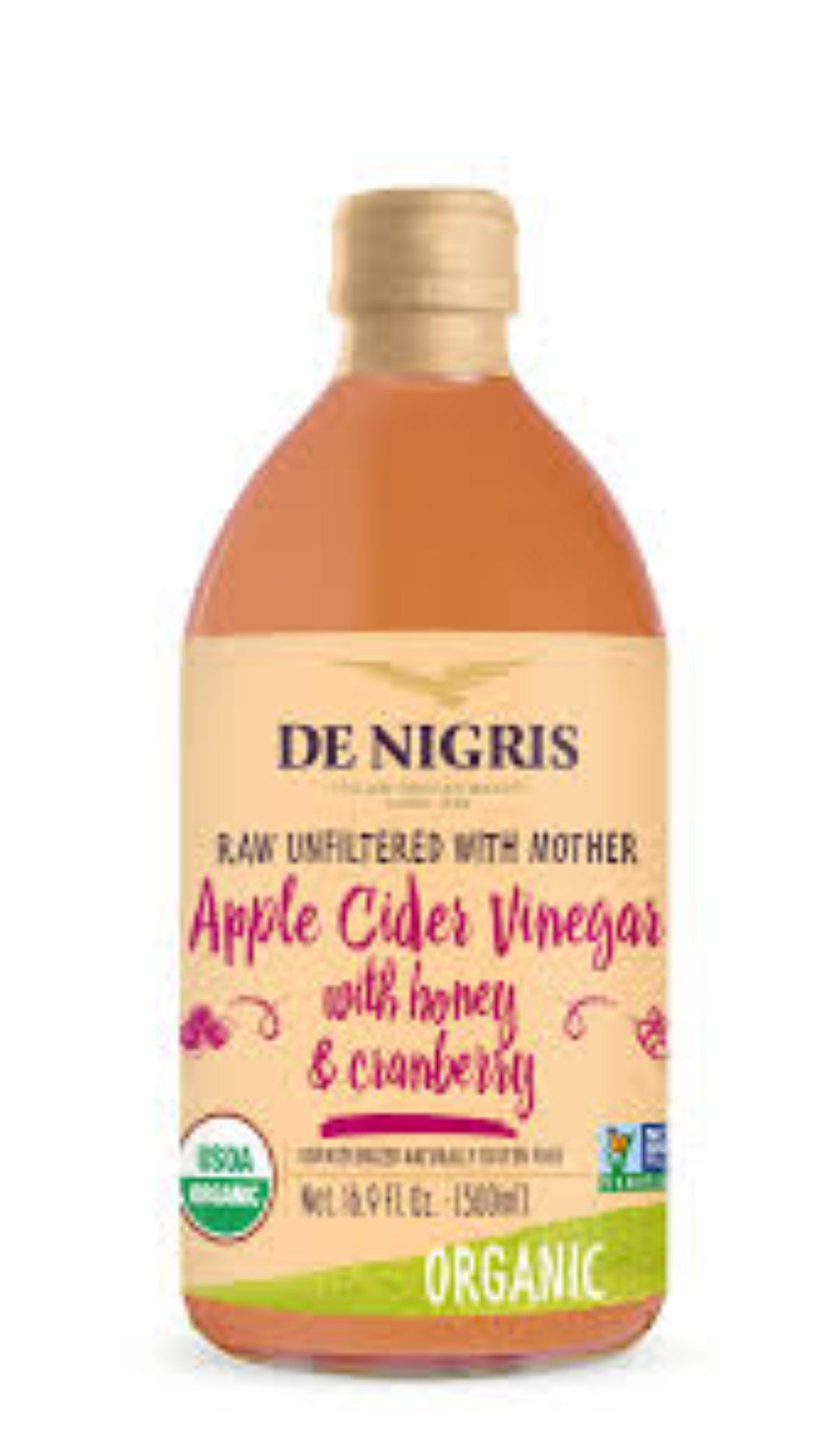 DE NIGRIS ORGANIC ACV +HONEY & CRANBERRY JUICE 500ML